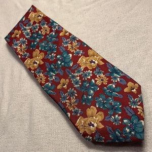 Givenchy all silk, red floral tie.